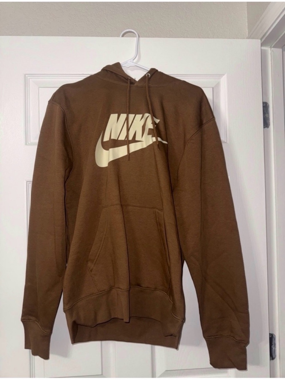 Nike Brown Hoodie with Cream Nike Swoosh